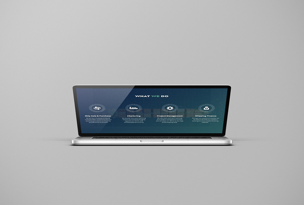 Sigma Management website by Reform Digital, mockup on laptop