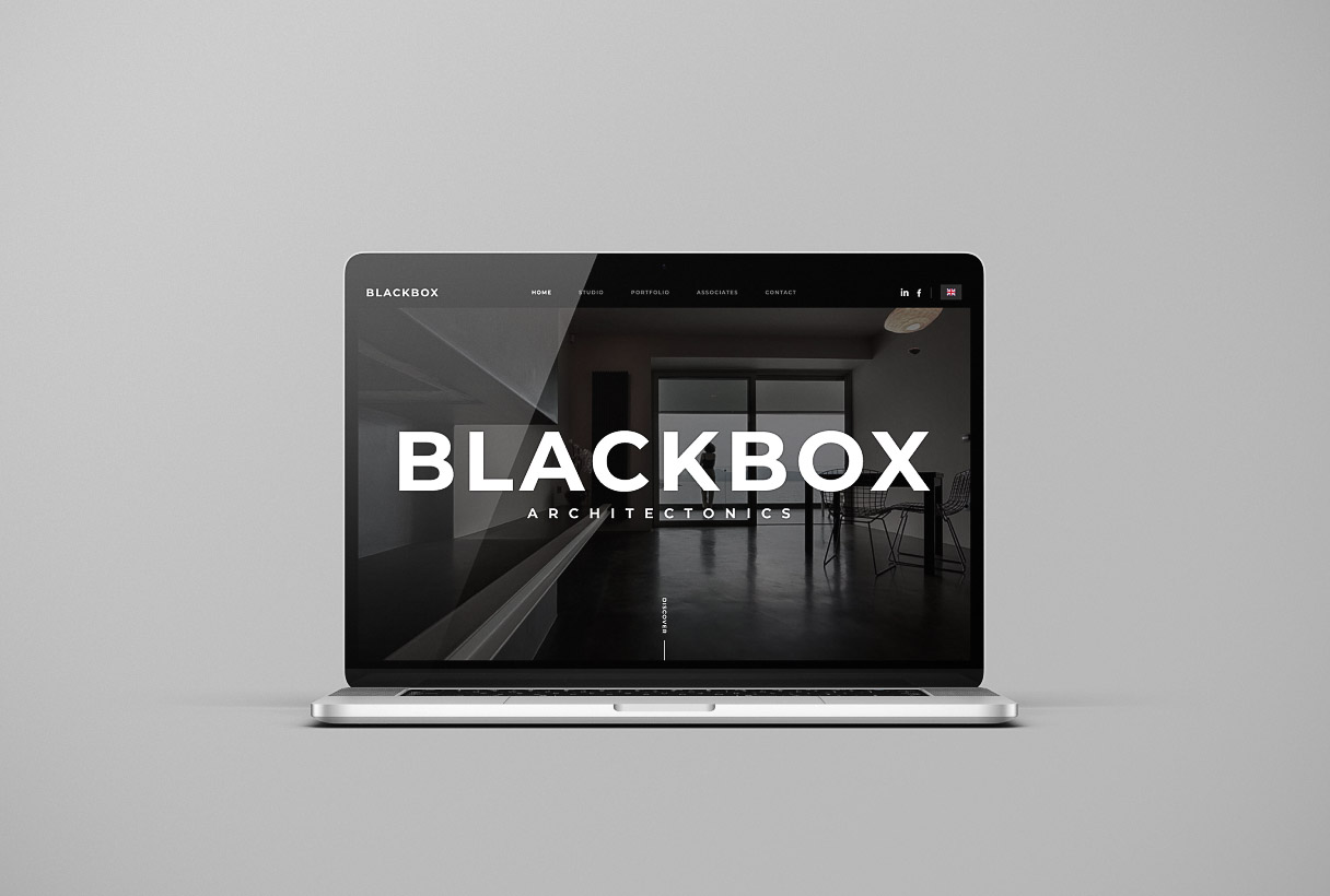 Blackbox Architectonics website by Reform Digital, mockup on laptop